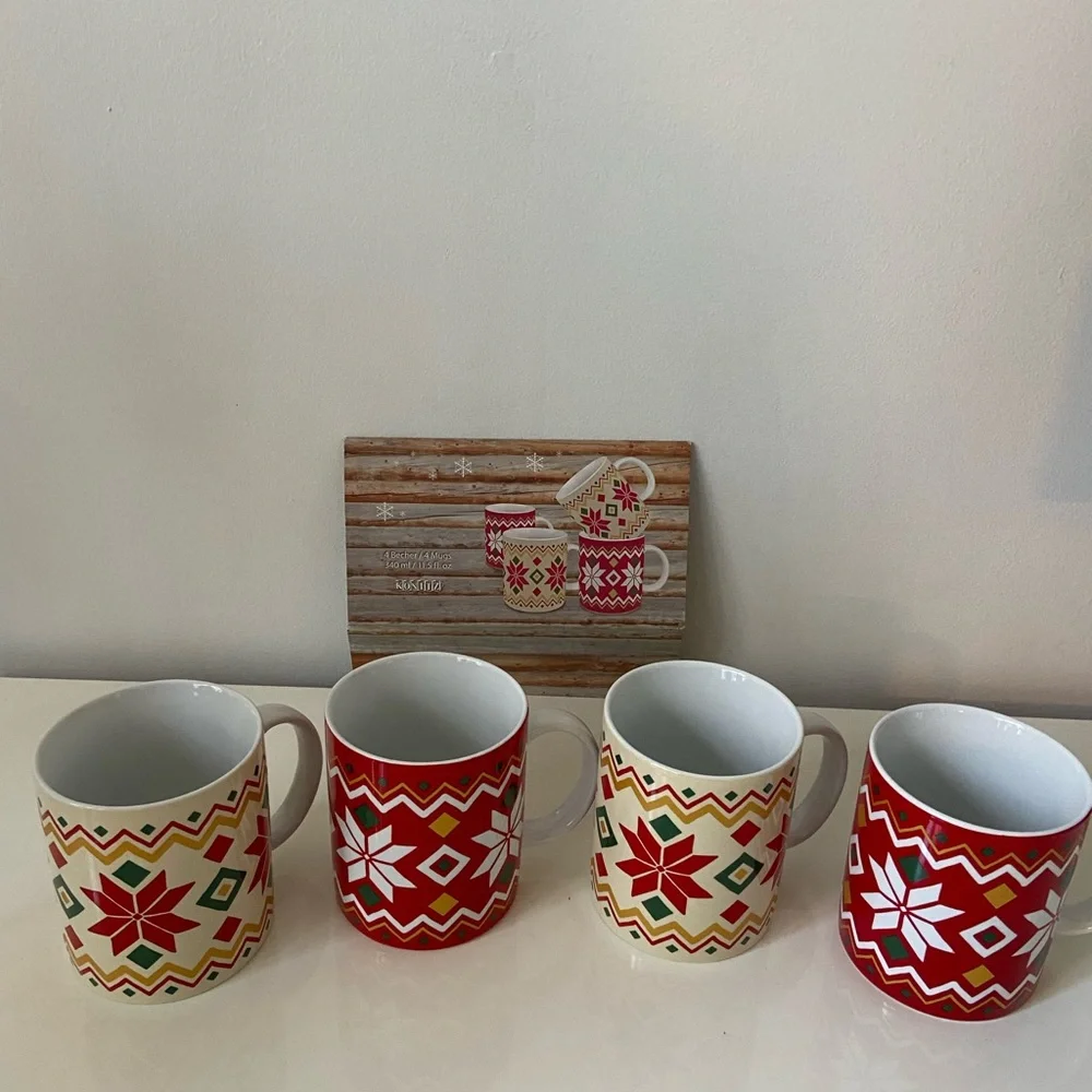Konitz Christmas coffee mug set of 4